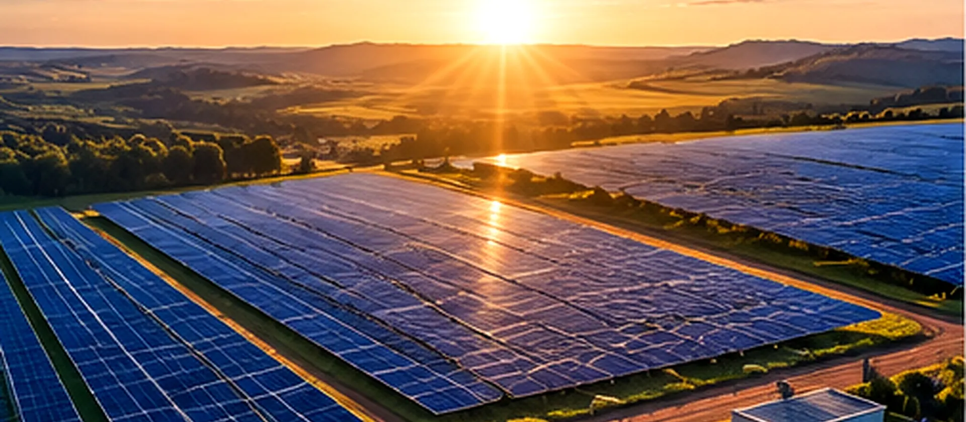 Painéis solares sob a luz do sol
